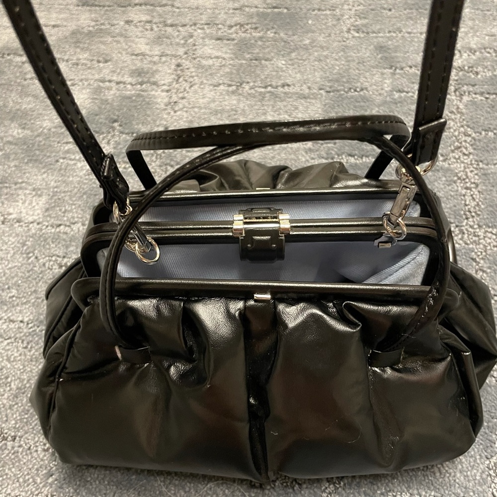 Black Dual Pouch cross-body bag